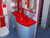 мебель для ванной комнаты на заказ красная